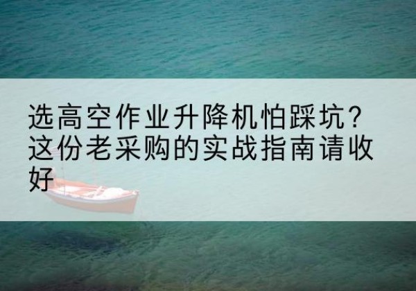 越城高空作业升降机厂家推荐-选高空作业升降机怕踩坑？这份老采购的实战指南请收好
